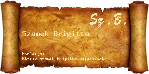 Szamek Brigitta névjegykártya